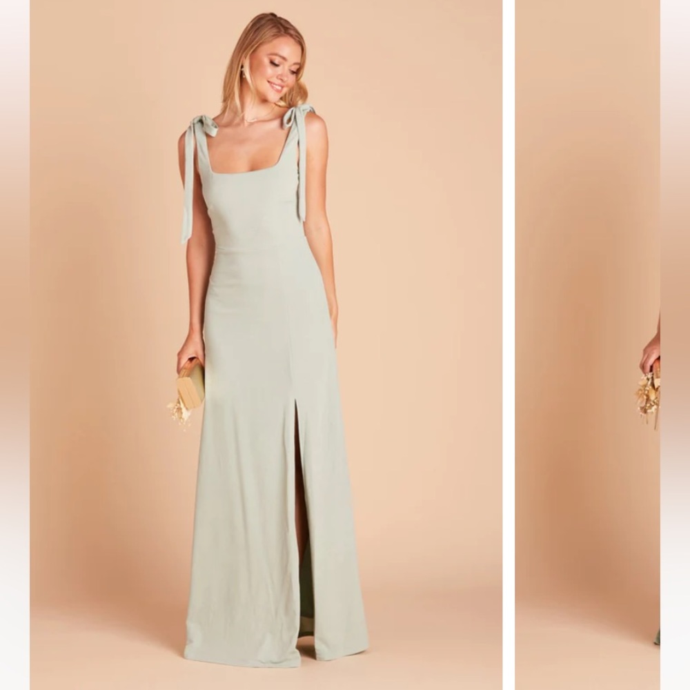 Alex convertible dress - crepe sage with removable straps